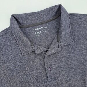 Reebok Golf Mens 4XLT Tall Heathered Purple Short Sleeve Polo Shirt Button Up